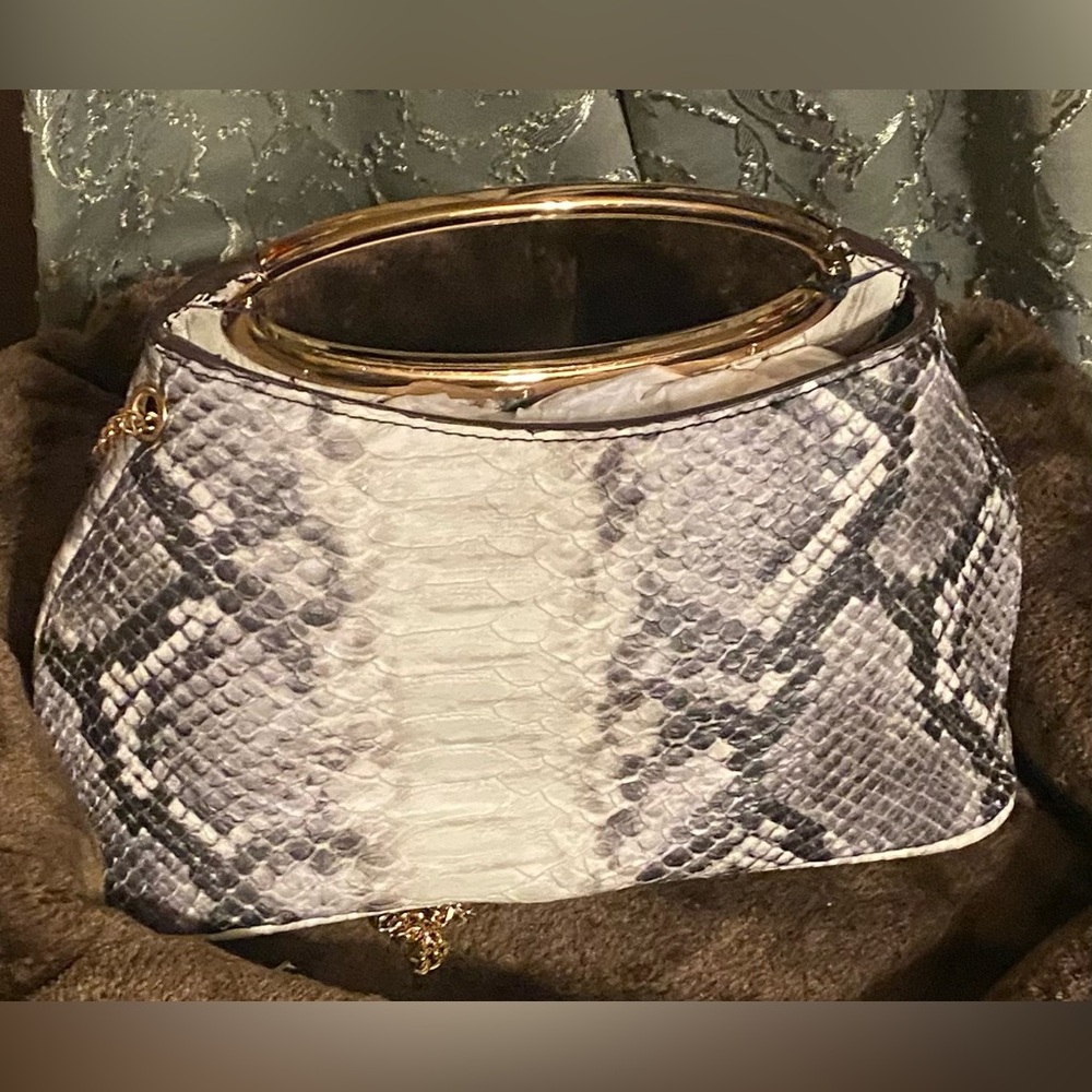 SCOOP Python Pattern Faux Leather Clutch Bag - Picture 3 of 6